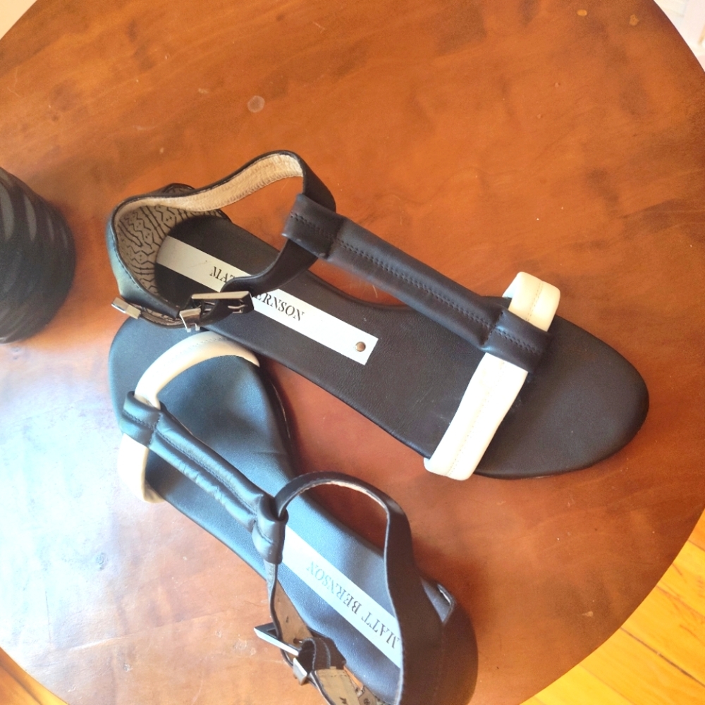 Matt Bernson Coppelia color block t-strap wedge sandal